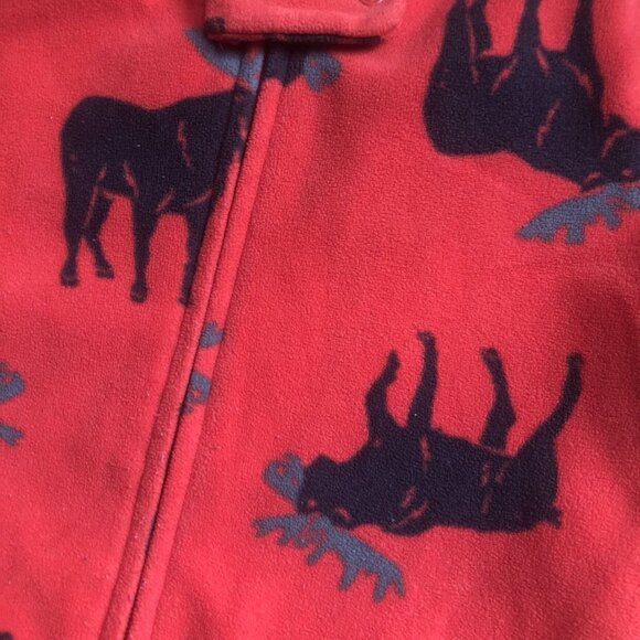 Carter's 12M Orange Footed Moose Fleece Sleeper - Picture 3 of 4